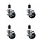 Service Caster 3'' SS Hard Rubber Swivel 1-1/2'' Expanding Stem Caster Set with Brake, 4PK SCC-SSEX20S314-HRS-TLB-112-4 - alternate 1